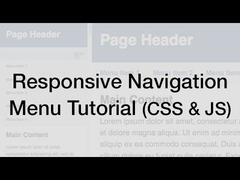 Responsive Web Design Navigation Menu Tutorial